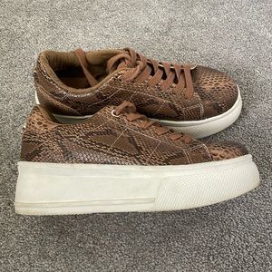 Platform snake skin sneakers